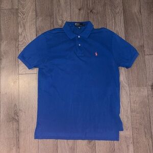 Ralph Lauren Royal Blue Short-Sleeve Polo with Orange Pony